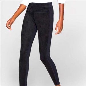 Athleta Suede Strut High Rise Black Leggings S
